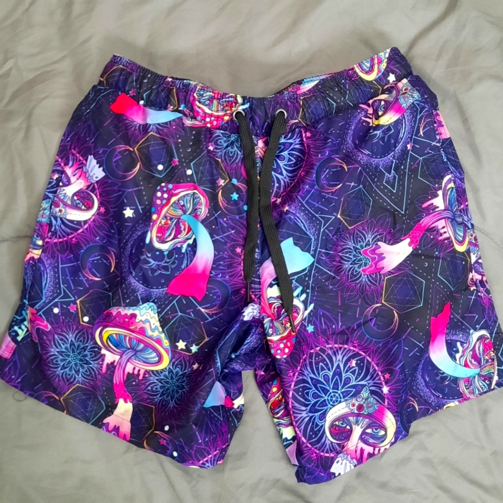 Mens drill clothing swim trunks, size small